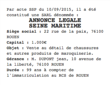 annonce legale seine maritime